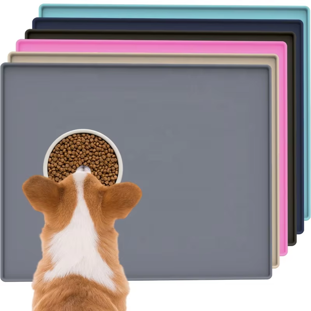 Wholesale Waterproof Silicone Pet Food Mat – Raised Edge Anti-Spill Bowl Mat, OEM