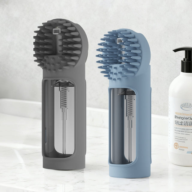 Wholesale 2-in-1 Pet Bathing Brush – Silicone Shampoo Dispenser Brush for Dogs & Cats, OEM