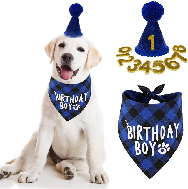 Wholesale pet birthday party kit hat and bandana set