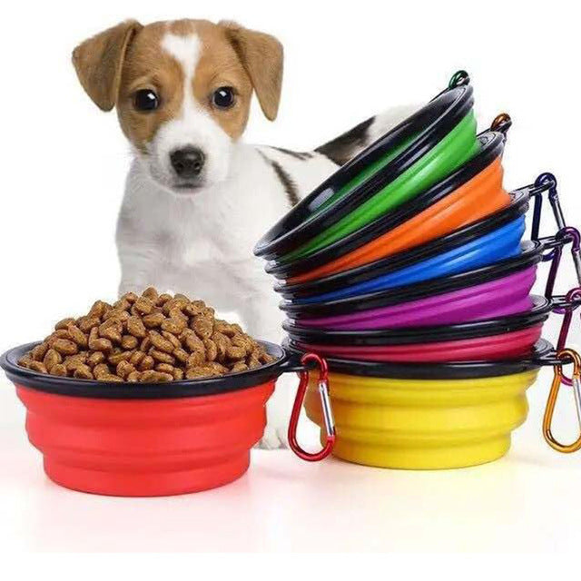 Wholesale collapsible silicone dog bowl 2 pack portable travel