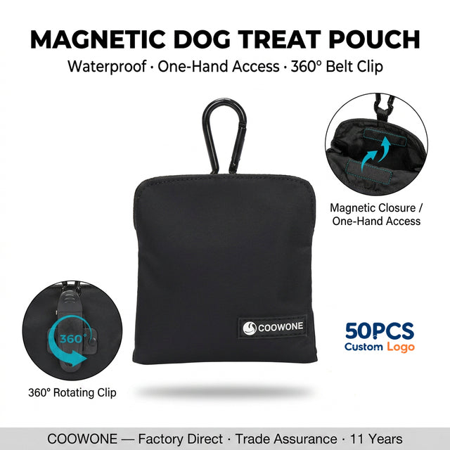 Wholesale dog training treat pouch with magnetic belt clip