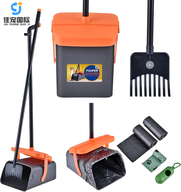 Wholesale Pooper Scooper Swivel Bin & Rake Kit – Long Handle Backyard Waste Pickup Tool, OEM