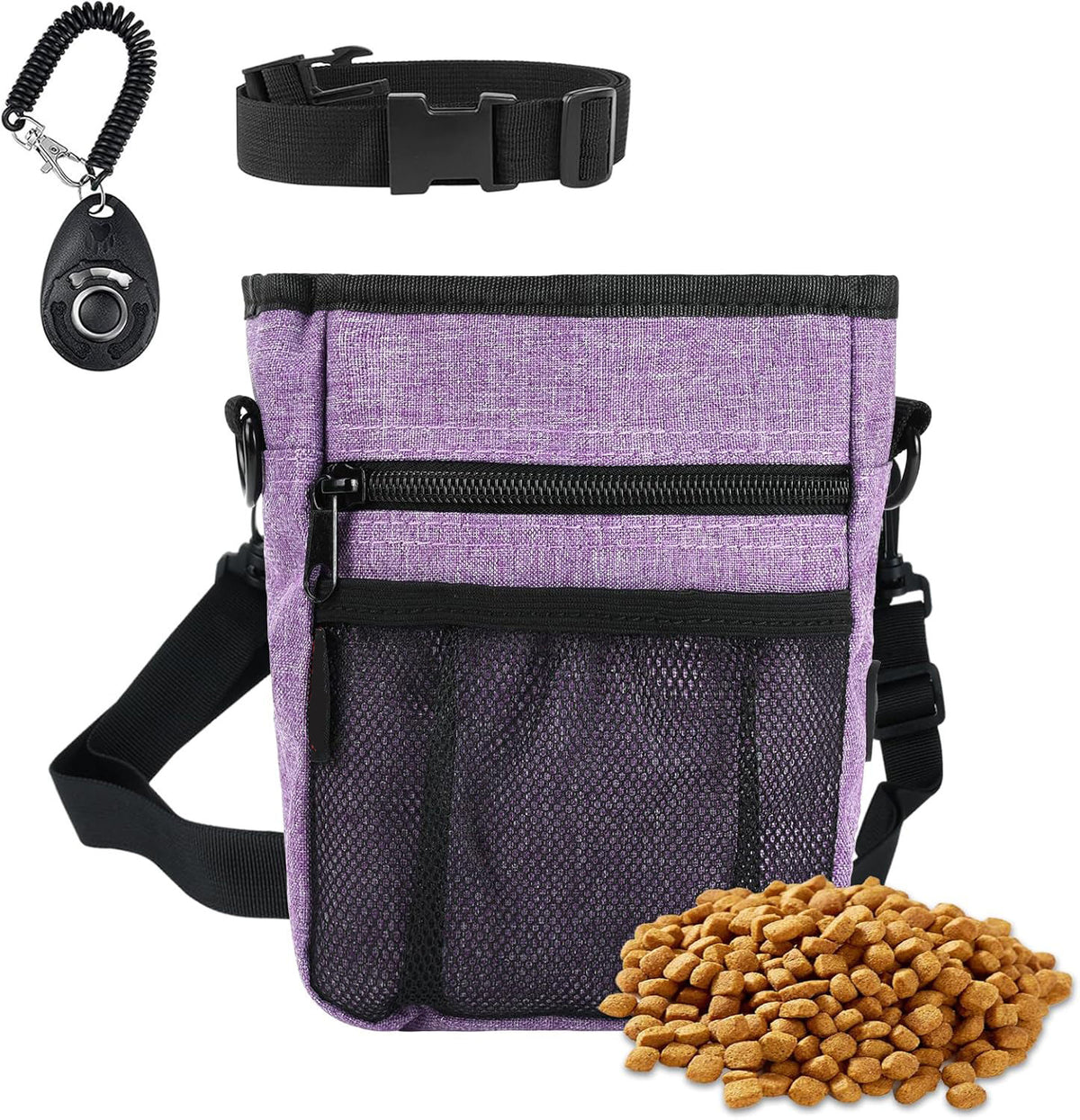 Wholesale Dog Treat Pouch with Clicker - Magnetic Closure Training Snack Bag