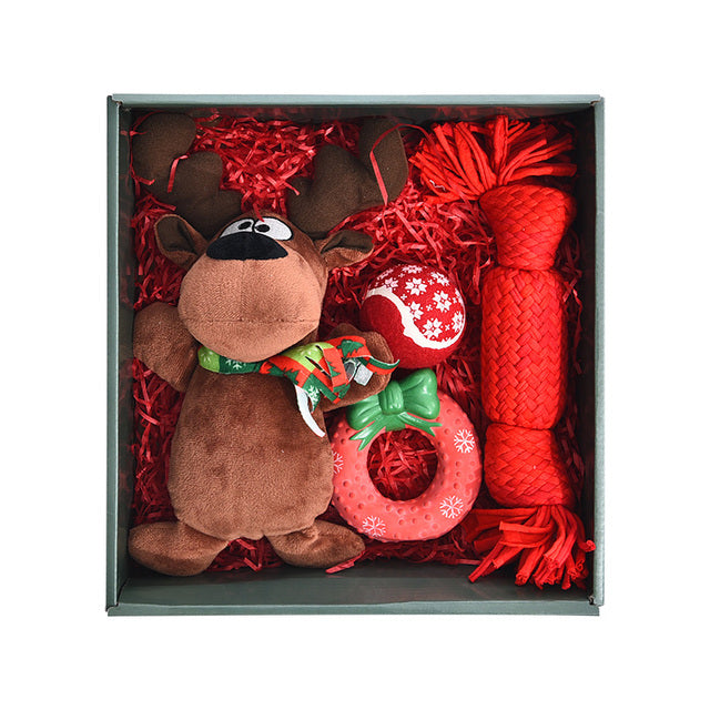 Wholesale Christmas Dog Toy Set – Plush Squeaky Toy Gift Pack (Santa, Reindeer, Snowman), OEM
