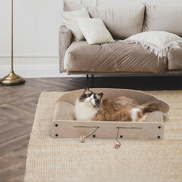 Wholesale Cardboard Cat Scratcher Lounge – Curved Corrugated Scratch Bed, OEM