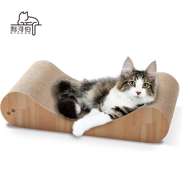 Wholesale Cardboard Cat Scratcher Lounge – Curved Corrugated Scratch Bed, OEM