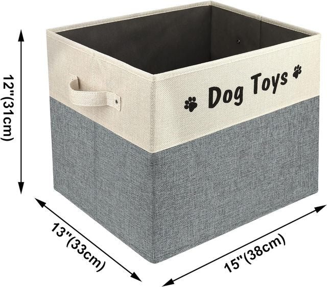 Wholesale Pet Toy Storage Basket – Collapsible Canvas Organizer Bin with Handles, OEM