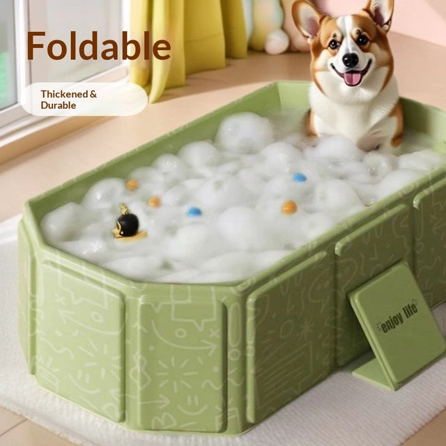 Foldable pet bath tub
