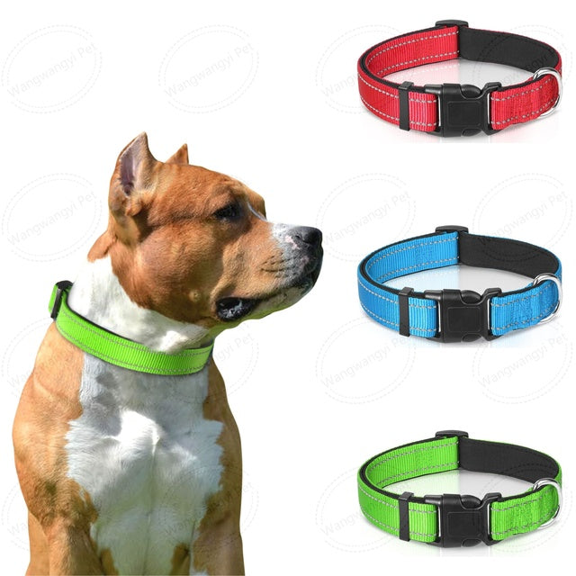 Wholesale reflective dog collar adjustable nylon