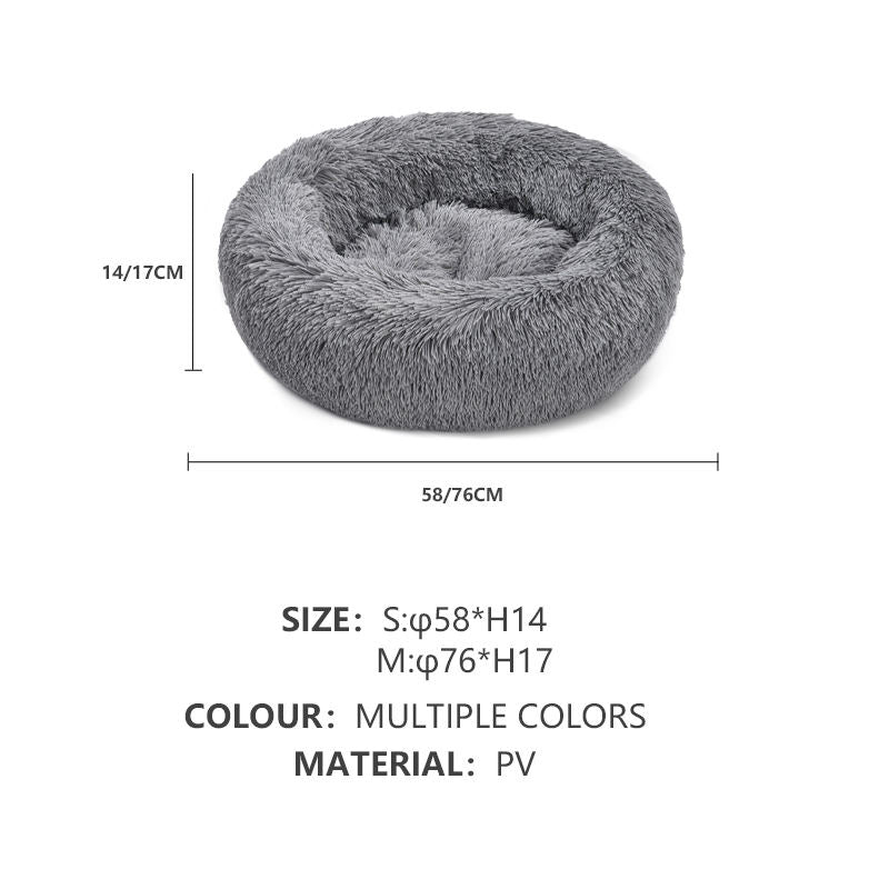Wholesale Calming Donut Dog Bed - Soft Plush Anti-Anxiety Round Pet Nest