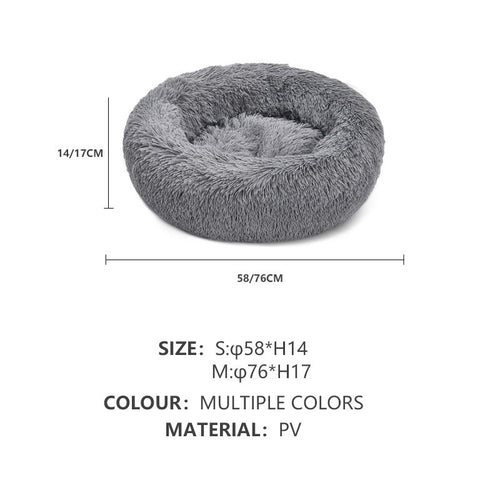 Wholesale Calming Donut Dog Bed - Soft Plush Anti-Anxiety Round Pet Nest